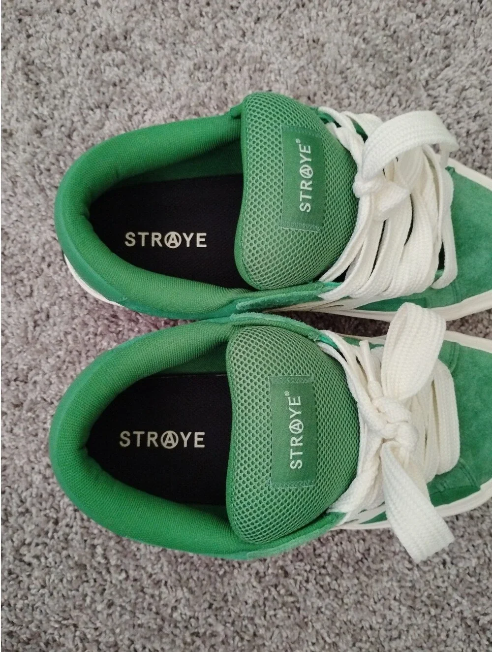 STRAYE Logan Flame Green Suede Skate Shoes